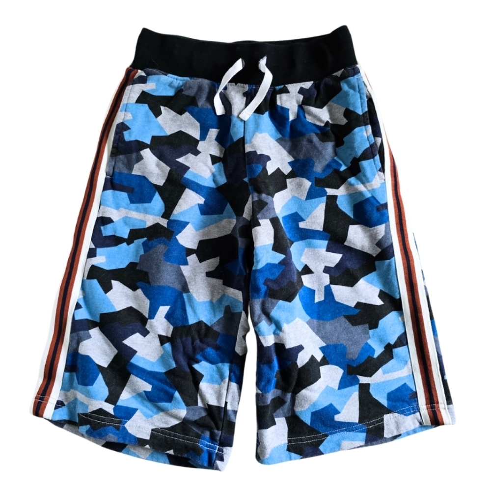 Hanna Andersson Boys Blue Camo French Terry Sweat Shorts Pockets 150 CM Size 12